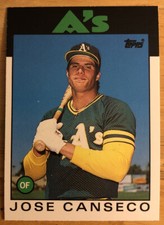 1986 Topps Traded Jose Canseco Baseball Card Athletics Rookie RC #20T Mid-Grade. rookie card picture