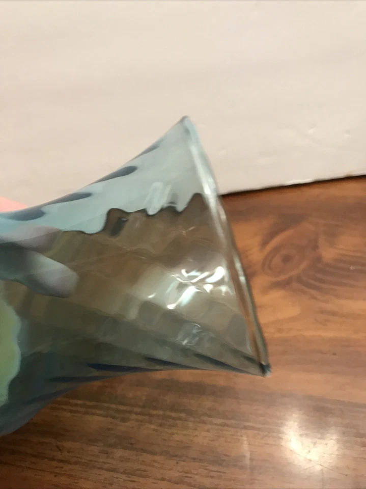 Suporte votivo vintage Homco Home Interiors vidro azul - Imagem 2 de 4