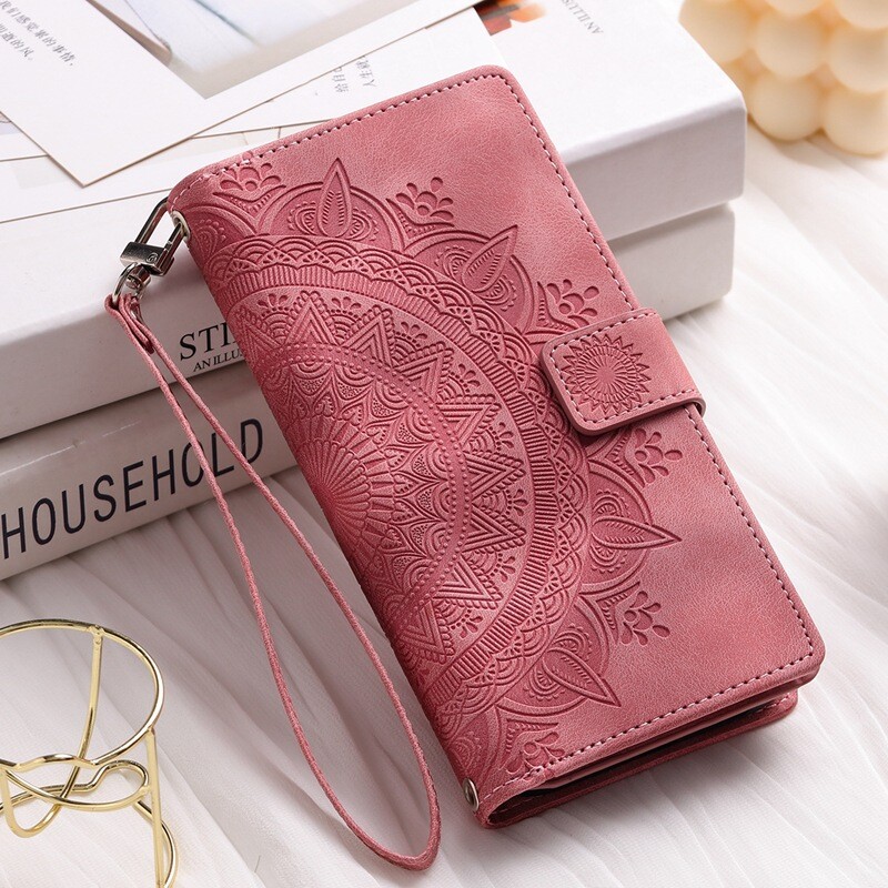 Phone Case For Google Pixel 9 8 7 Pro 6A PU Leather Wallet Flip Cover With Strap