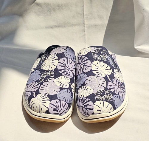 Clarks Cloudsteppers Canvas Pantoletten Brise Shore Lavendel Palme Größe 9M - Bild 2 von 8