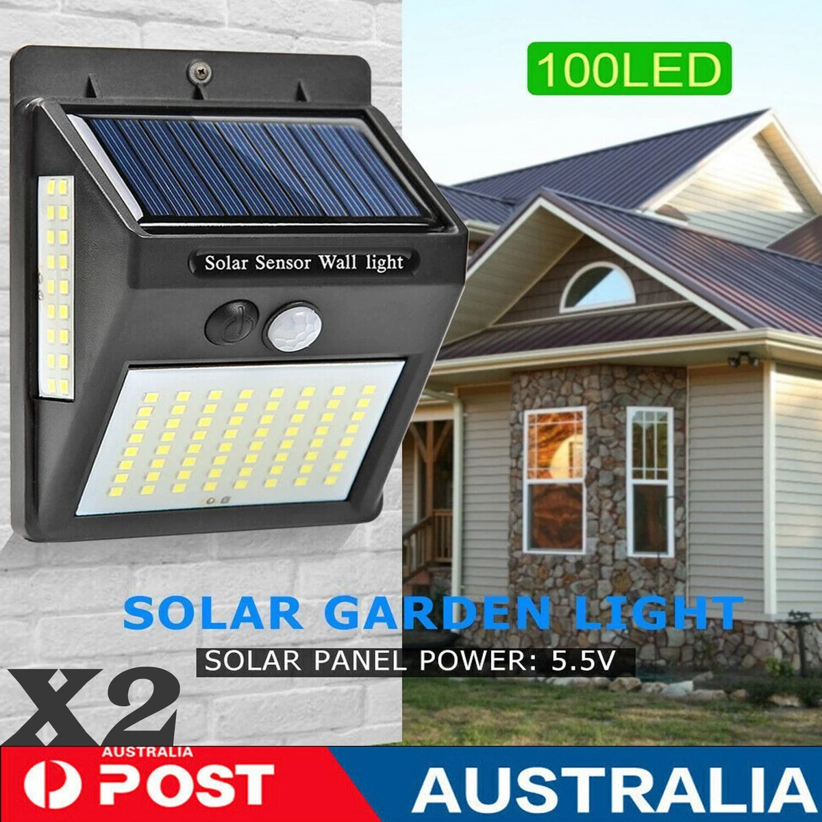 BEST Patio Solar Wall LED Lights PIR Motion Sensor Garden Yard Path Security AUS