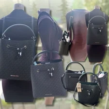 Michael Kors Suri Large Convertible Crossbody Shoulder Bag Backpack - Black