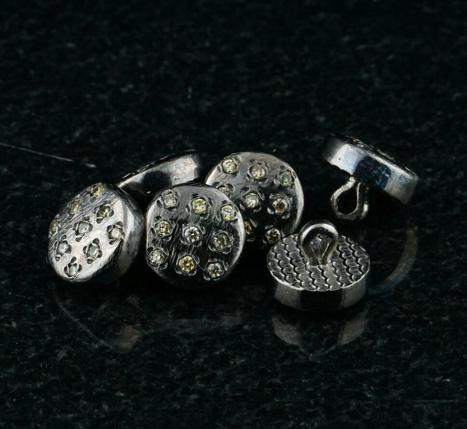 Diamond Buttons 10mm 925 Silver Shirt Button Clasp Round Natural Diamond Button. - Image 3 of 4