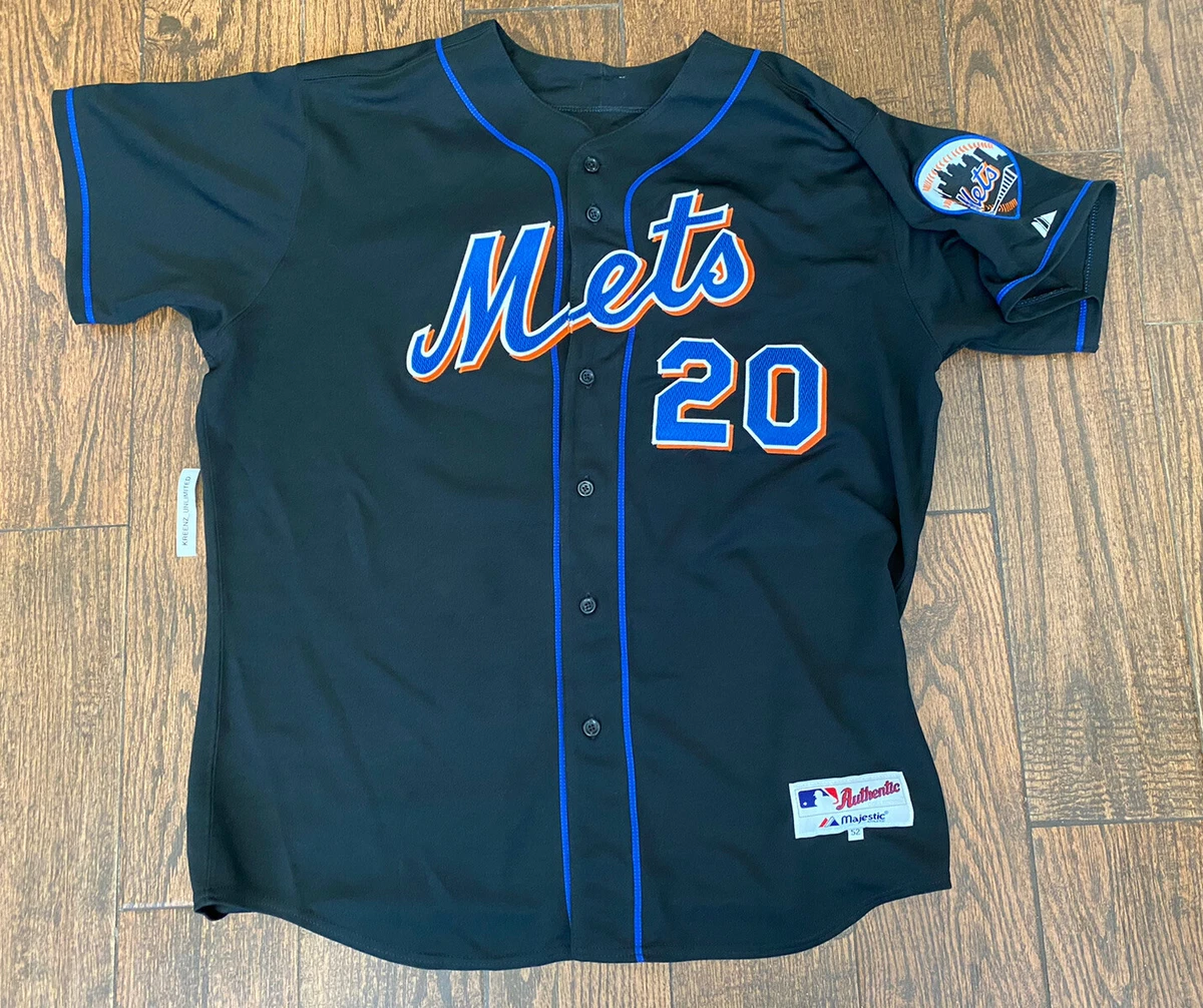 100% Authentic Majestic MLB New York Mets Black Jersey - Size 52 -  Personalized