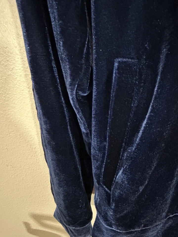 Sudadera con Capucha Serena Williams Azul Medianoche Cremallera Completa Terciopelo - Talla Pequeña Nueva con Etiquetas Foto 3 de 4