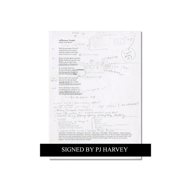 Lwonesome Tonight Hand Signed Lyric Card Lwonesome Tonight Hand Signed Lyric Card