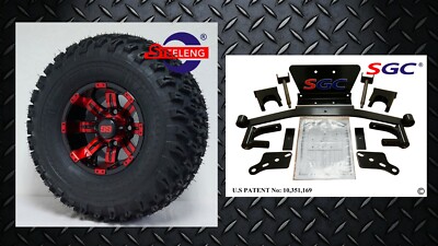 CLUB CAR PRECEDENT/TEMPO GOLF CART SGC 4'' LIFT KIT + 10'' WHEELS and 22'' AT TIRES