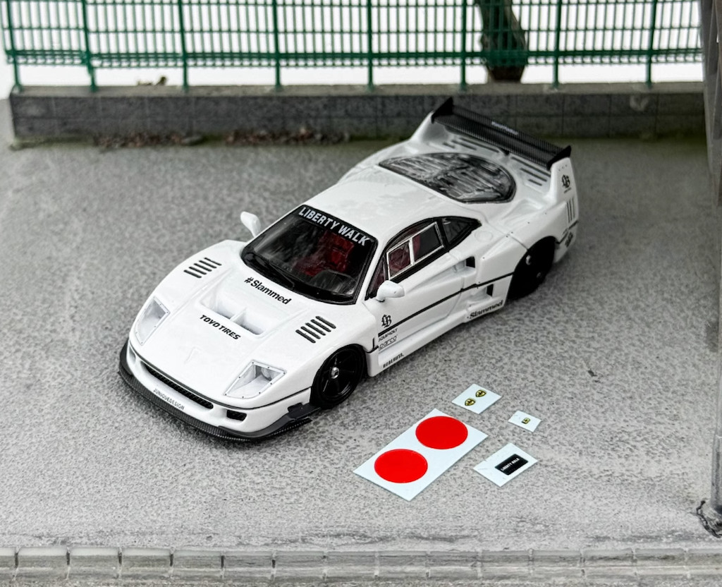 SH 1:64 White F40 LBWK Widebody Sports Model Diecast Collect