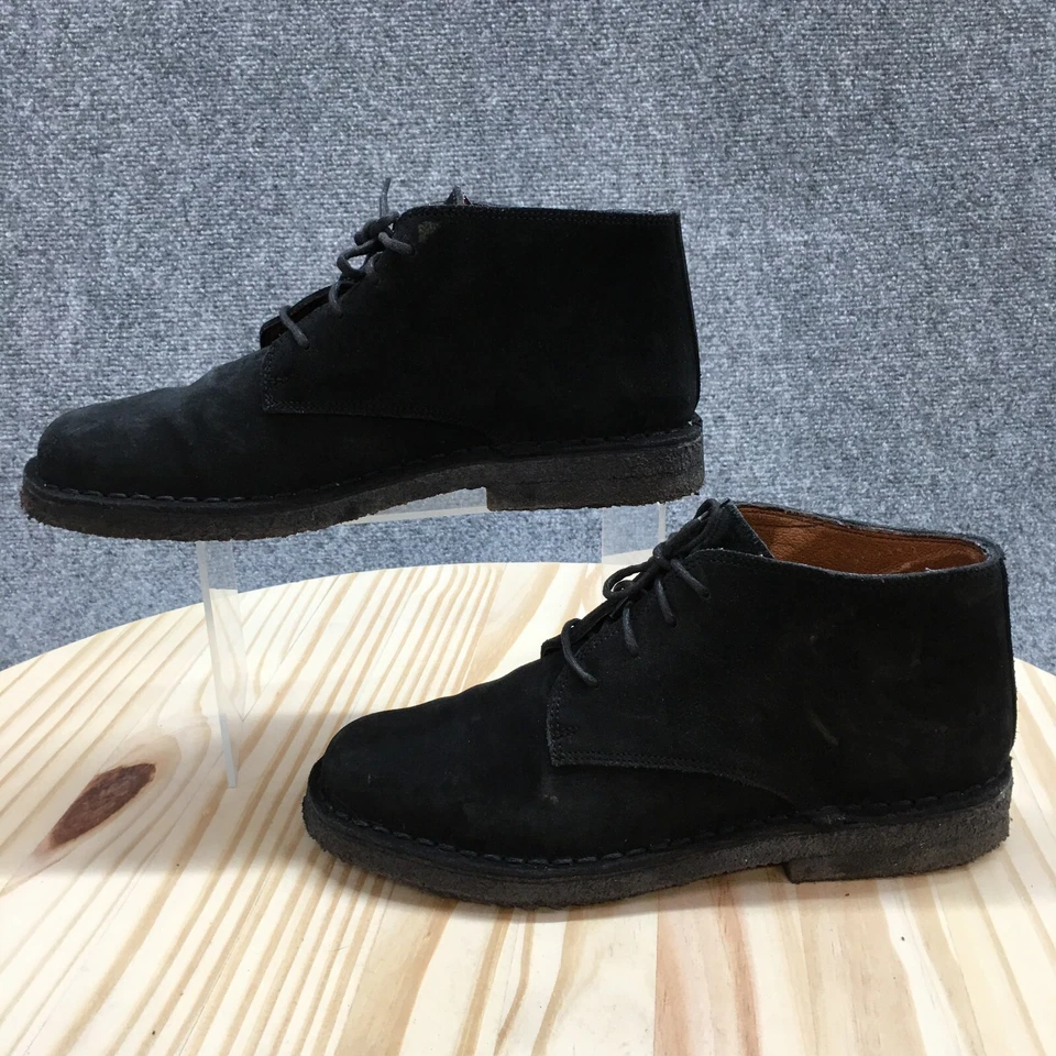 Timberland Botas Para Hombres 7.5 M Informales Con Cordones Desierto Botín Negro Gamuza Italia Foto 2 de 4