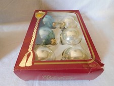 Glass Christmas Ornaments boxed set of 6 Victoria Collection Made in USA