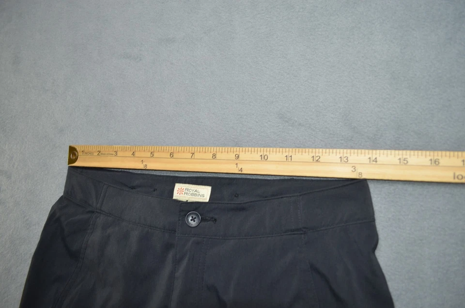 Calça Royal Robbins Feminina 2 Elástica Preta Reta Caminhada Ao Ar Livre Acampamento - Imagem 3 de 4