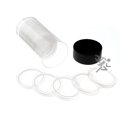 $10 Silver Strikes Holder, Black Capsule Tube & 15 Air-Tite X43mm White Rings