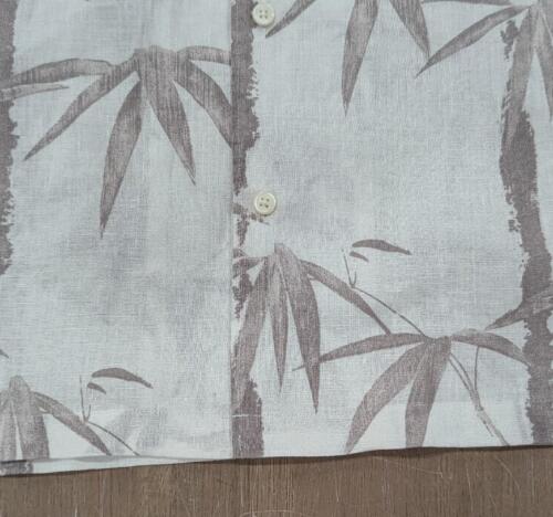 $195 Mens THEORY "Irving" Tropical Linen SS Sport Camp Shirt White/Gray XL - Picture 3 of 5