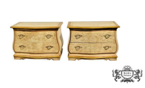 Vintage Pair of Heritage Venetian Style Bombe' Shaped Nightstands
