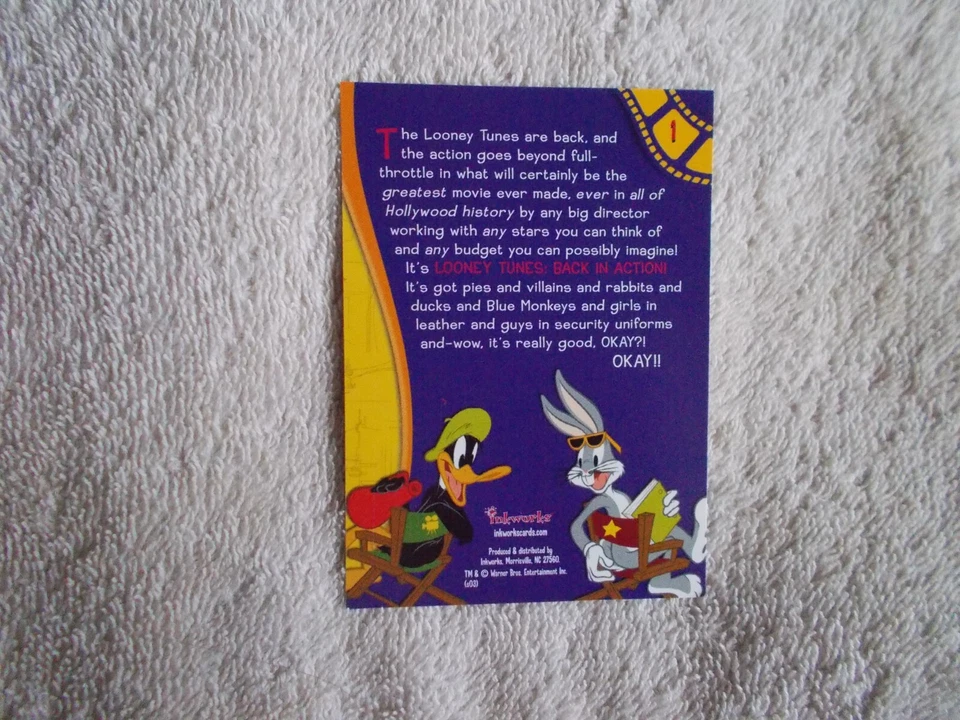 Inkworks 2003: Looney Tunes Back in Action "BACK IN ACTION" #1 Trading Card - Image 2 of 2