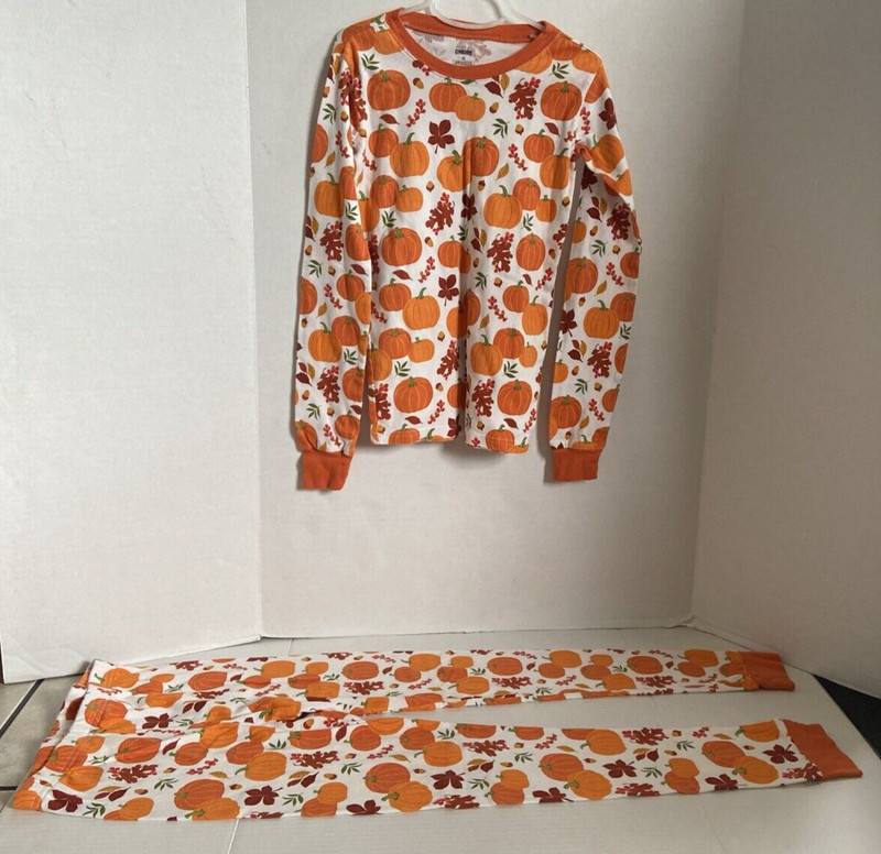 Gymboree Girl's Pajamas Size 12 Pumpkins Orange *pre-owned*