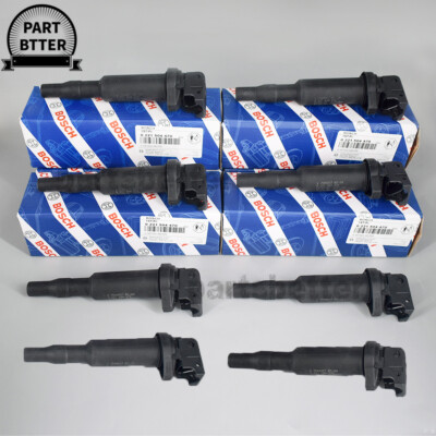8x Ignition Coil W/ Connector Boot BOSCH For BMW 3 5 6 7 x3 x5 x6 