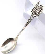 800 Silver Souvenir Spoon Rothenburg ob der Tauber Germany