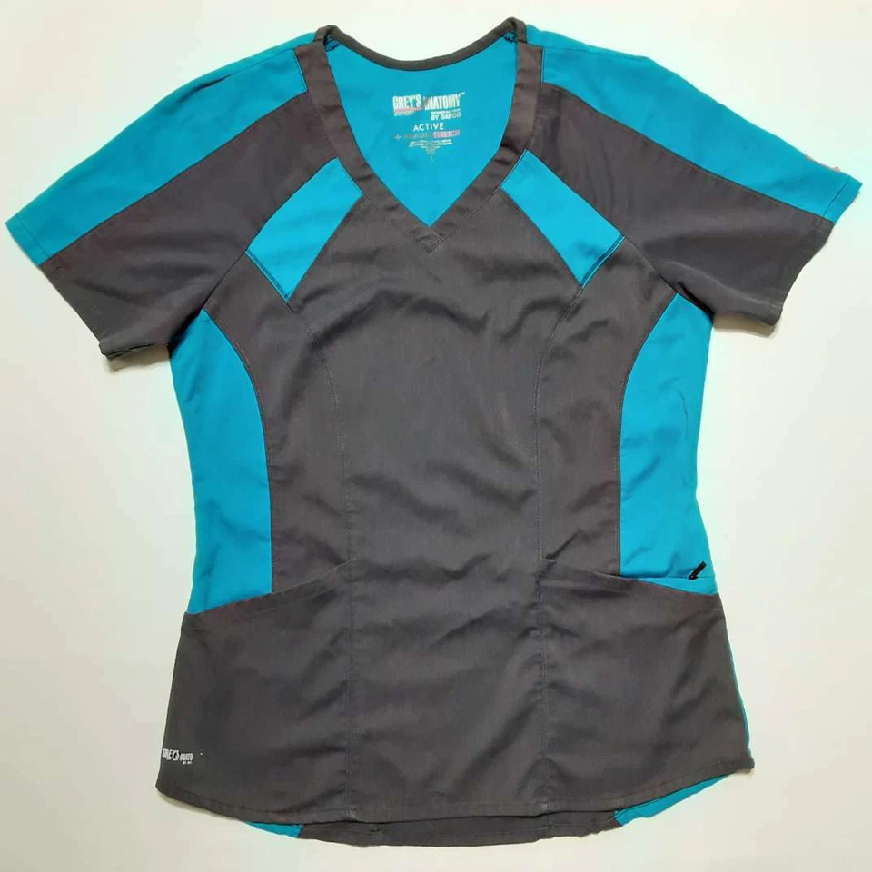 Greys Anatomy Barco Small Active+ Stretch Women Multicolor Scrub Top GVST003 - Image 2 of 4
