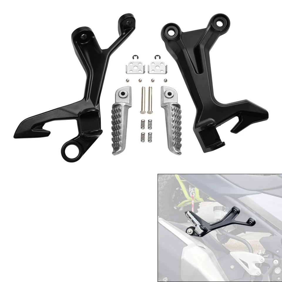 Soporte estriberas conductor pasajero apto para Kawasaki Ninja 400 2018-2024 500 24-25 Foto 4 de 4