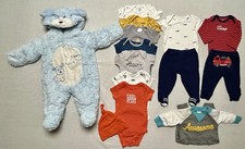 Carters Baby Boy 3 Months Lot 7 one pieces,1 Romper,2 Outfits,1 Hooded Sleeper