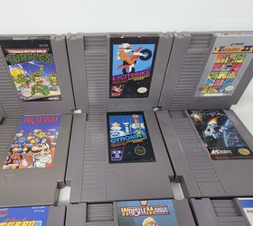 Nintendo NES 19Hits Lot Mario TMNT Bart Excitebike Gyromite Authentic Lot Bundle