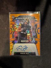 2024 Panini Prizm Draft Picks Erick All Signing Day Auto Orange Pulsar RC #/49