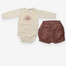Wheat Dandelion Bodysuit Floral Bloomers Cotton Set Girls Outfit, 0-3 months