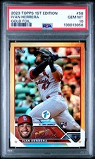 2023 Topps 1st Edition #58 Ivan Herrera Gold Foil Rookie Card PSA 10
