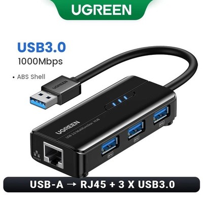 USB3.0 HUB Ethernet Adapter 1000Mbps USB to RJ45 For Laptop Xiaomi Mi Box S/3