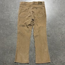 Vintage 70s Lee Corduroy Flared Boot Cut Pants Size 32x29 Tan Brown Talon 42 USA