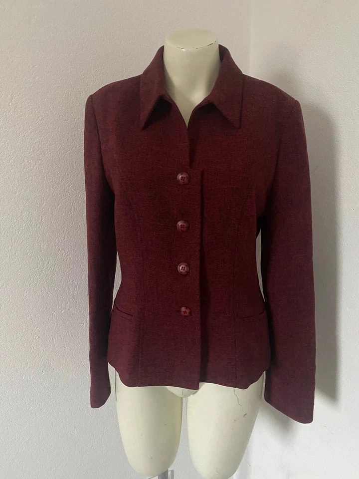 Vinatge blazer by image burgundy size 10 - Image 2 of 4