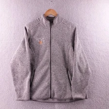 LLBean Women Heather Gray Fleece Full Zip Jacket Sweater XL REG Hiking Camping