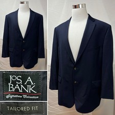 Jos. A. Bank Men's 48L Navy Blue 2-Button Tailored Fit Blazer Jacket Sport Coat