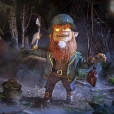 Home Accents 4.5ft Gruesome Grounds LED Cursed Clover H18 Animatronic! IN-HAND!