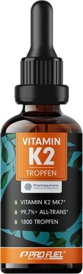Vitamin K2 Tropfen Hochdosiert 1800X (50Ml) - 200 Μg Vitamin K2 MK7, Pharmaquino