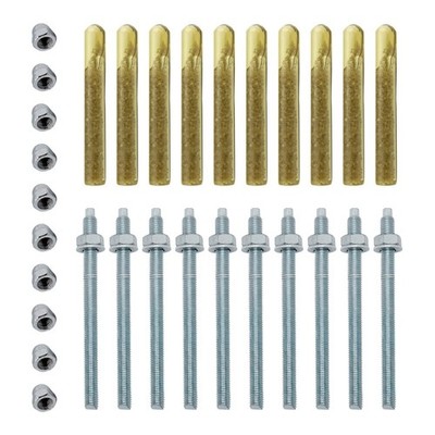 Verbundanker-Montageset 10x Stange+Patrone & Hutmutter M8-M16 Edelstahl/verzinkt