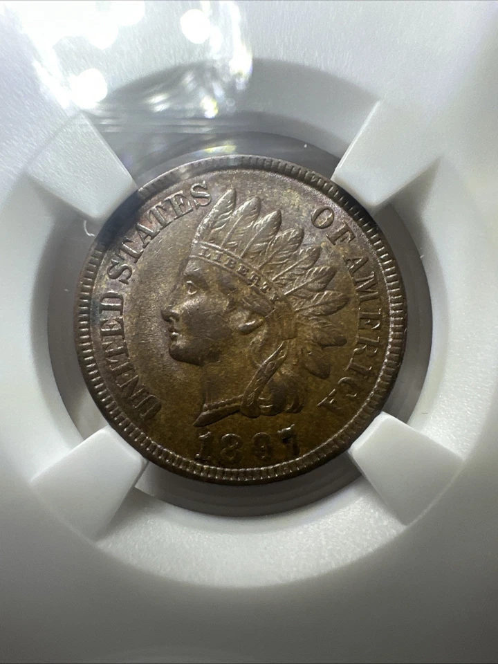 NGC MS-62 BN 1897 Indian Head Cent, Well-Struck & Fully Lustrous. - Image 4 of 4