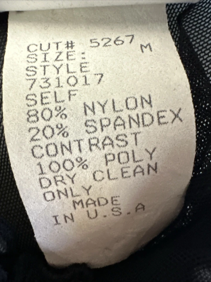 Body Sexy Floral Vintage Tadashi Shohi Negro Malla Encaje Talla M Cuello Simulado Foto 3 de 4