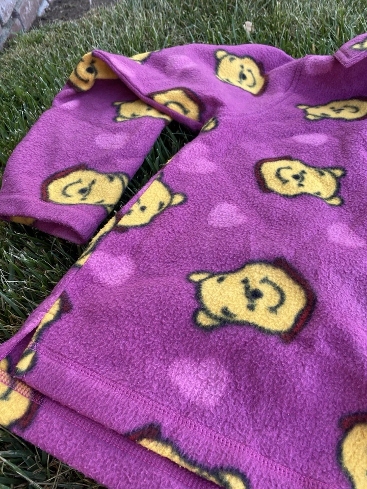 Camisa Pullover Sudadera con Capucha Polar Disney Winnie the Pooh Años 90 De Colección Foto 3 de 3