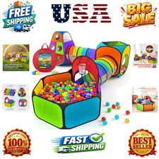 5pc Kids' Play Tents & Tunnels - Ball Pit for Toddlers, Basketball Hoop, Craw...
