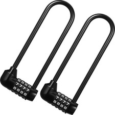 2 Pieces 6 Inch Long Shackle Combination Lock 4 Digit Outdoor Waterproof Padlock