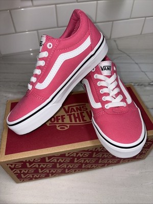 VANS Kids Size 1 Youth Ward Canvas Honeysuckle Pink Shoes Girls Missy Skate 1