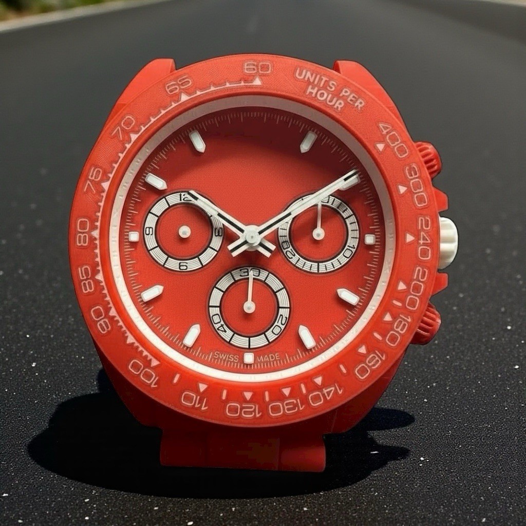 3D Printed Chronograph Style Desk Clock Handmade Functional Quartz Home Office D