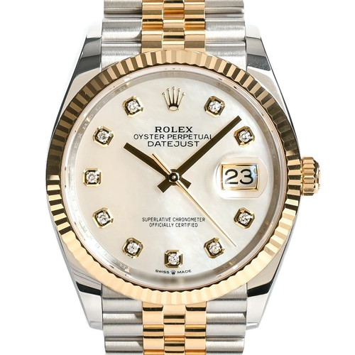 ROLEX Datejust 36 126233G White Men's Used Watch #31217