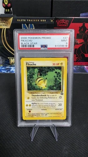 PSA 9 MINT Pikachu "Bumble Bee" Black Star WOTC Promo Pokemon Card #27