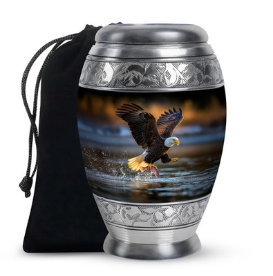 Majestic Black Eagle Urn For Ashes Adult Female & Male, Decorative Urn (10 Inch)
