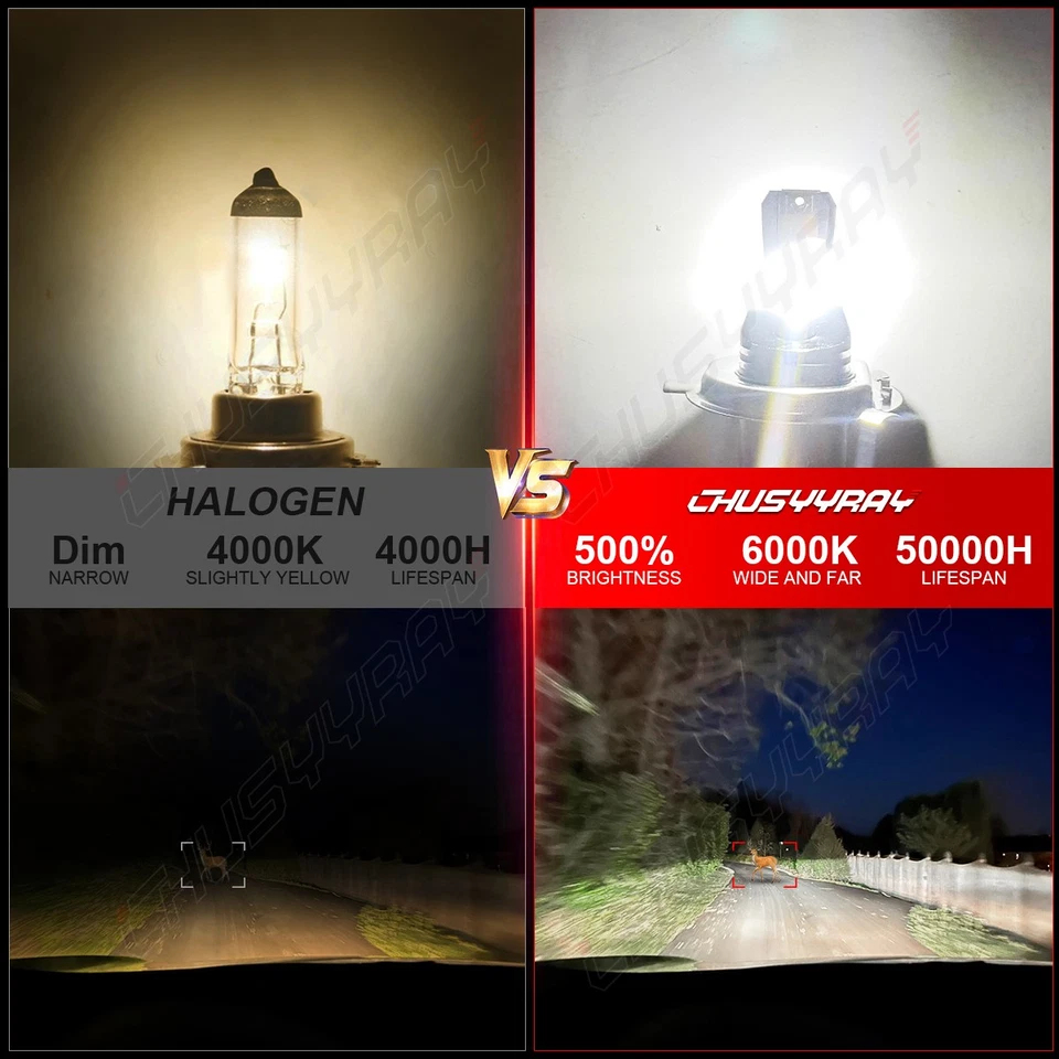 Faro LED blanco/amarillo para moto Honda Shadow VT 600 700 750 1100 VTX Foto 3 de 4