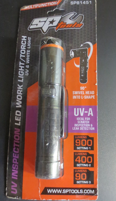 SP Tools 900 Lumens UV Inspection LED MAG Base Work Light Torch