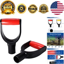 Stylish Red-Black 2-Pack D Grip Handles - Perfect Replacement for Garden Shovels